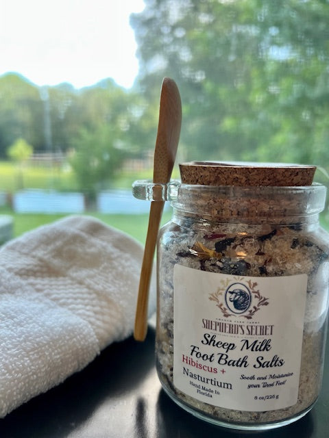 Sheep Milk Foot Bath Salts Hibiscus and Nasturtium