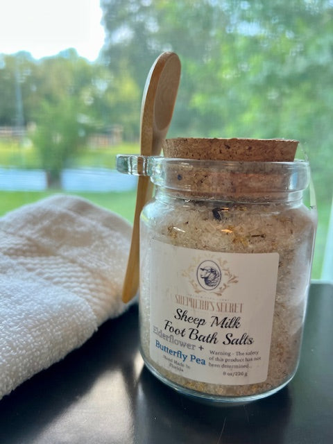 Sheep Milk Foot Bath Salts Butterfly Pea and Elderflower