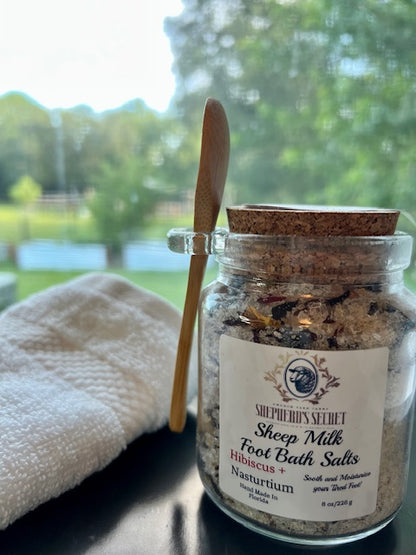 Sheep Milk Foot Bath Salts Hibiscus and Nasturtium